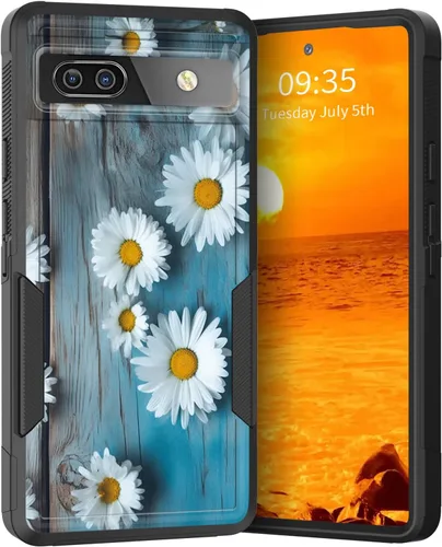 Vista 39 de Funda para Pixel 6A, Híbrida de Doble Capa de Servicio Pesado Resistente a Prueba de Golpes PC Duro + Funda Protectora de Silicona Suave para Google