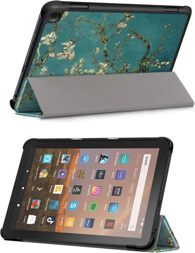 Vista 7 de Funda tipo folio para Amazon Kindle Fire HD 8 y Fire HD 8 Plus (se adapta tanto a 12ª/10ª generación, 2022/2020) con soporte inteligente de piel