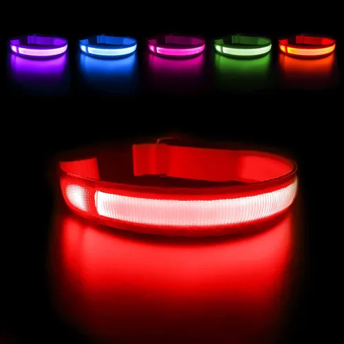 Vista 9 de MASBRILL Collares de perro con luz LED, collar de perro recargable iluminado resistente al agua, para caminar por la noche, collares para perros