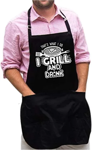 Vista 8 de ApronMen, Delantal ajustable Grill and Drink para hombre, talla única