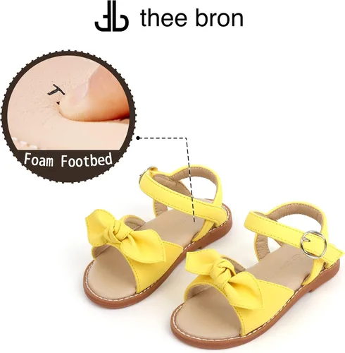 Vista 4 de THEE BRON Sandalias cómodas para niñas, zapatos para niños, sandalias rellenas