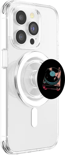 Vista 3 de Retro Turntable PopSockets MagSafe PopGrip for iPhone