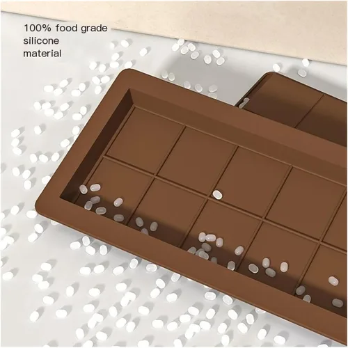 Vista 7 de Molde de silicona grande para barra de chocolate de 6.7 x 10.2 pulgadas, antiadherente, moldes de caramelo de cavidad profunda para hornear