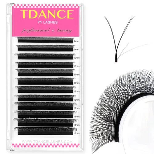 Vista 6 de TDANCE Pestañas clásicas Rizo D 0.002 in Grosor 0.512 in + Extensiones de pestañas YY Rizo C 0.003 in Grosor 0.315-0.591 in