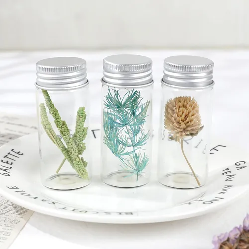 Vista 8 de Magic Season Botellas de vidrio decorativas (12 piezas con tapas de aluminio / 1 onza líquida)