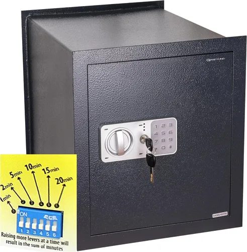 Vista 13 de Genie Hand Caja de seguridad antirobo, apertura controlada con temporizador, bloqueo de clase B, tecnología antirebote y llaves de apertura