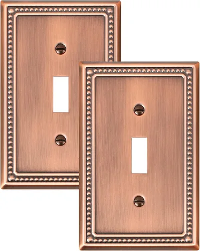 Vista 82 de Paquete de 2 cubiertas de placa de interruptor de luz de doble palanca, cubiertas decorativas de placa de doble interruptor Pearls, placa de pared