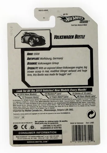 Vista 2 de HOT WHEELS 2010 NUEVOS MODELOS 04 DE 44 BURDEOS CON ORO VOLKSWAGEN BEETLE