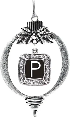 Vista 61 de Inspired Silver - Adorno con dije de reina de rodillo - Adornos navideños cuadrados de plata con joyas de circonita cúbica