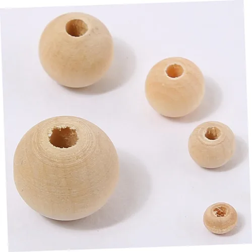 Vista 8 de COHEALI 100 cuentas de madera natural para manualidades, atrapasueños, cuentas sueltas para decoración de joyas y proyectos hechos a mano