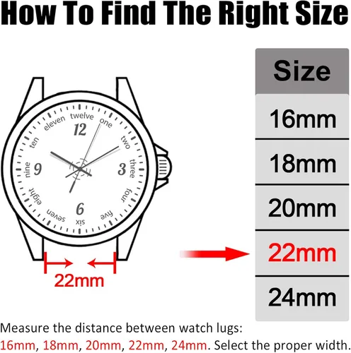 Vista 2 de Correa de silicona universal para relojes de 18mm 20mm 22mm 24mm elige