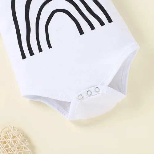 Vista 6 de Shan-S Conjunto de 4 piezas de mameluco de manga corta para bebés recién nacidos con lazo de mezclilla pantalones de flores y diademas