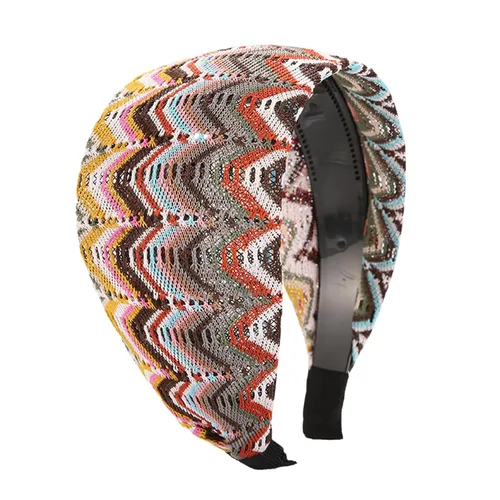 Vista 3 de Bincout Meerore Diademas para mujer, bohemias, elásticas, huecas, con diamantes de imitación, para niñas, turbante cruzado, liso, para yoga, (051#07)