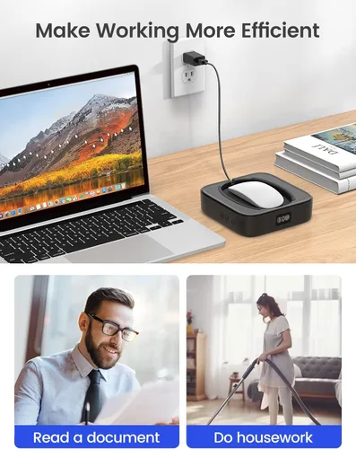 Vista 7 de Ratón Jiggler indetectable, sin necesidad de alinear el cursor, dispositivo móvil de ratón con intervalo ajustable y pantalla, agitador automático