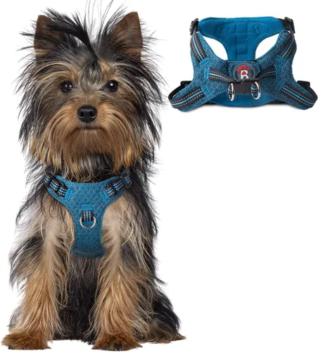 Vista 20 de Arnés para perro, arnés reflectante ajustable sin tirones, transpirable suave para perros pequeños y medianos, gatos, negro, XXS