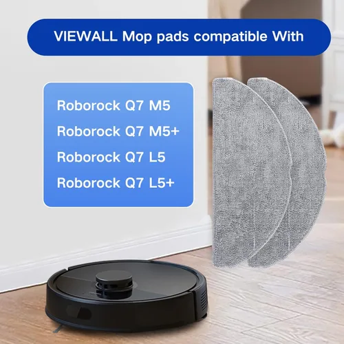 Vista 2 de Paquete de 6 almohadillas para trapeador roborock Q7 M5/M5+, Q7 L5/L5+ robot aspirador Not for Q7, Q7 MAX, Reusable Mop Cloths & Ultra Absorbent