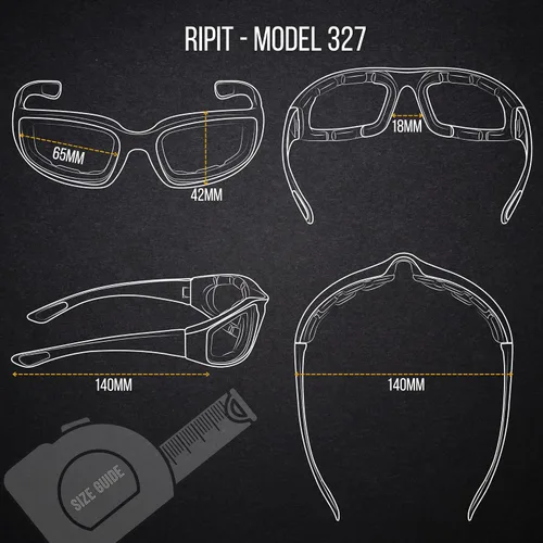 Vista 3 de WYND Blocker Gafas de sol polarizadas flotantes para motocicleta y pesca con envoltura deportiva negro lente ámbar PZ