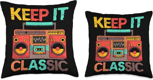 Vista 3 de Keep It Classic Radio 80s 90s Retro Vintage Cassette Player Throw Pillow