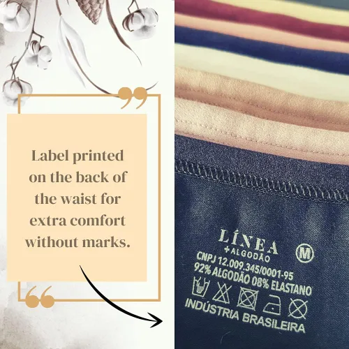 Vista 2 de Línea Ropa interior de algodón para mujer tangas anchas cómodas y transpirables paquete múltiple 077