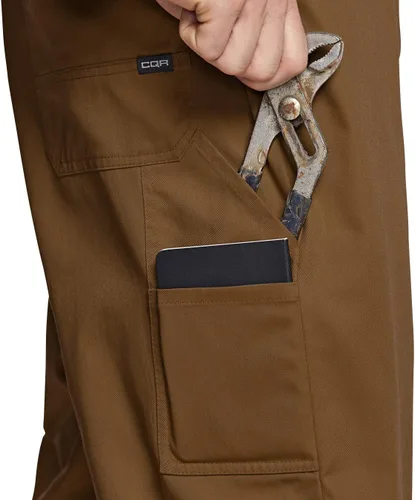 Vista 5 de CQR - Overol para hombre con manga corta, cremallera frontal, múltiples bolsillos, resistente a las manchas y a las arrugas