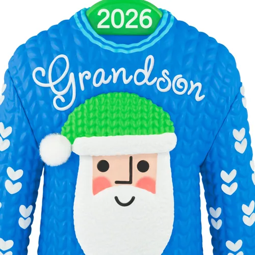 Vista 5 de Hallmark Keepsake Christmas Ornament (Grandson Santa Sweater 2026)