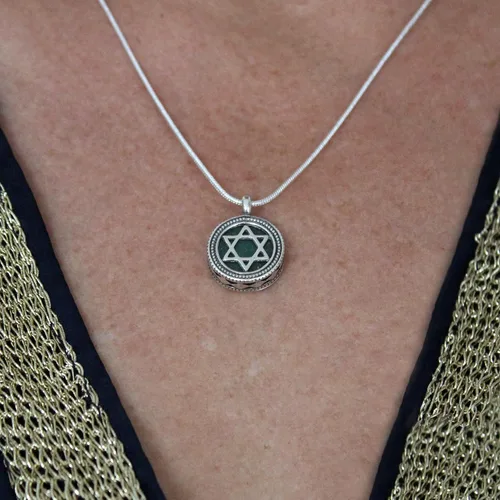 Vista 2 de Colgante de plata de ley con estrella de David, collar de estrella de David, dije de estrella de David, collar religioso, joyería unisex, joyería