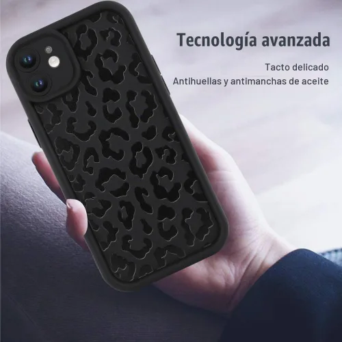 Vista 6 de Compatible con iPhone 11, estampado de guepardo, negro