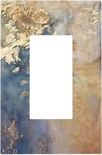 Vista 79 de Pintura al óleo de flores abstractas de 1 cuadrilla de interruptor de luz dúplex individual cubierta de salida placa de pared decorativa Placa