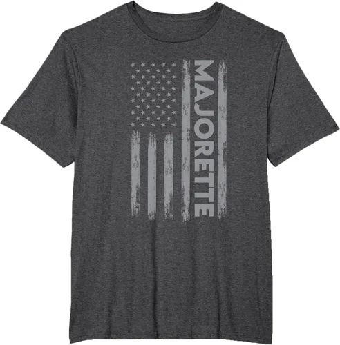 Vista 18 de Great Majorette - Camiseta de bastón giratorio con diseño de bandera de Estados Unidos, Negro, S