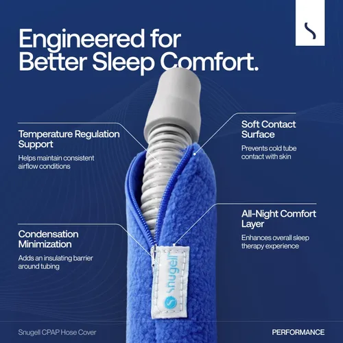 Vista 3 de Snugell Funda para manguera CPAP – Envoltura de tubo de 6 pies en azul – Compatible con ResMed, Fisher & Paykel y otras marcas – Cubierta de tubo