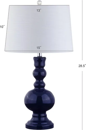 Vista 4 de JONATHAN Y Juego de 2 lámparas de mesa de cristal azul marino de 28.5 pulgadas para decoración de sala de estar, dormitorio, lámparas de noche