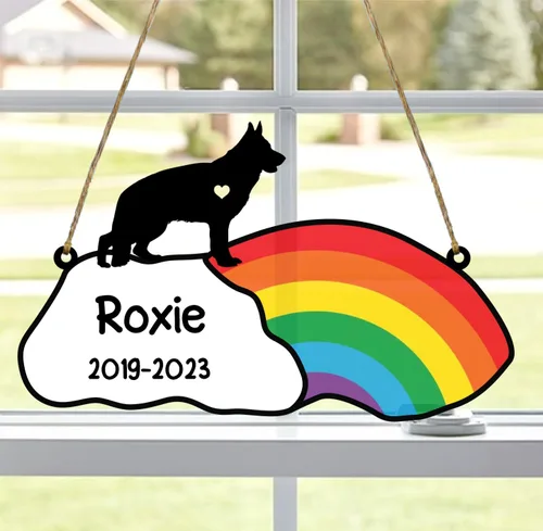 Vista 49 de LOVELYPOD Rainbow Bridge - Regalos conmemorativos para mascotas, regalos conmemorativos para perros afganos por pérdida de sabueso afgano, regalo