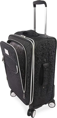 Vista 5 de BEBE Carissa 21" Expandible Spinner de mano para mujer, Bebe Negro lanzado, Carissa - Maleta giratoria extensible de 21 pulgadas