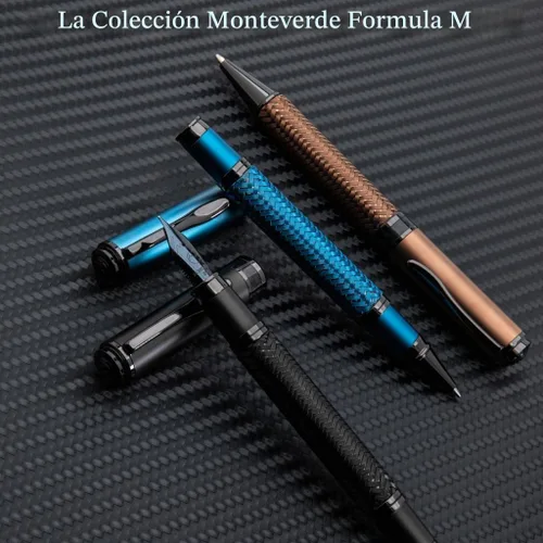 Vista 6 de Monteverde USA Innova Formula M Black Rollerball Pen Instrumento de escritura premium con repuesto Schmidt 888 Negro