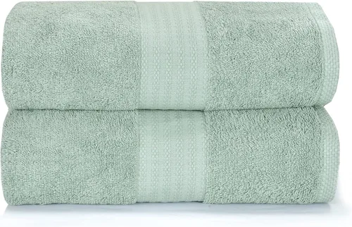 Vista 8 de GLAMBURG Juego de 2 Sábanas de Baño Extra Grandes de Algodón Premium de 700 GSM - 100% Algodón Peinado - 2 Sábanas de Baño 35x70 pulgadas - Calidad
