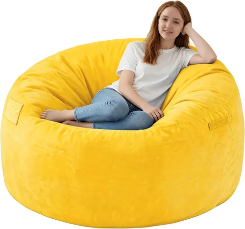 Vista 50 de Silla de Puf de 2 pies, Sillas de Puf Cómodas con Relleno de Espuma Viscoelástica, Sofá de Puf Esponjoso con Cubierta de Terciopelo Holandés, Sillas