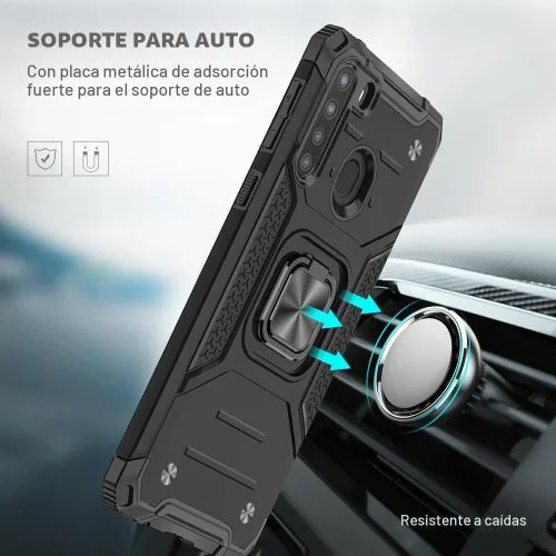 Vista 6 de HNHYGETE Funda para teléfono Galaxy A21: Protector de pantalla de grado militar 360° giratorio Kickstand a prueba de golpes Fundas protectoras