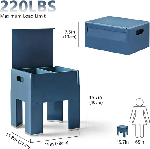 Vista 3 de Mesita de noche mesa de cabecera con espacio de almacenamiento, mesa auxiliar multifuncional de plástico colorido, mesa auxiliar pequeña
