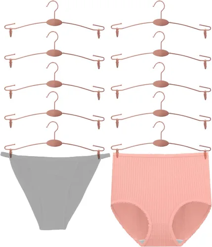 Vista 8 de Perchero de metal para ropa interior, perchas duraderas para ropa interior con clips, para exhibición de tienda de lencería, 10 piezas