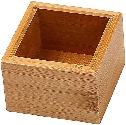Vista 2 de YBM Home Caja de almacenamiento organizadora de cajones de cocina hecha de bambú, 3x3x2 pulgadas 320