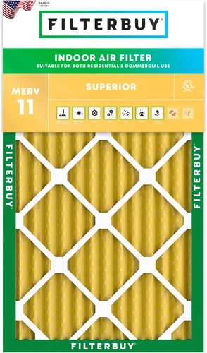 Vista 12 de Filterbuy Filtro de aire 8x14x1 pulgadas MERV 11 Defensa Superior contra Mascotas y Alergias (Paquete de 1), Filtros de Repuesto Electrostáticos