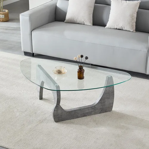 Vista 10 de Btrpily Mesa de centro de madera, moderna mesa de centro de mármol, contemporánea, elegante, muebles de alta gama para tu sala de estar