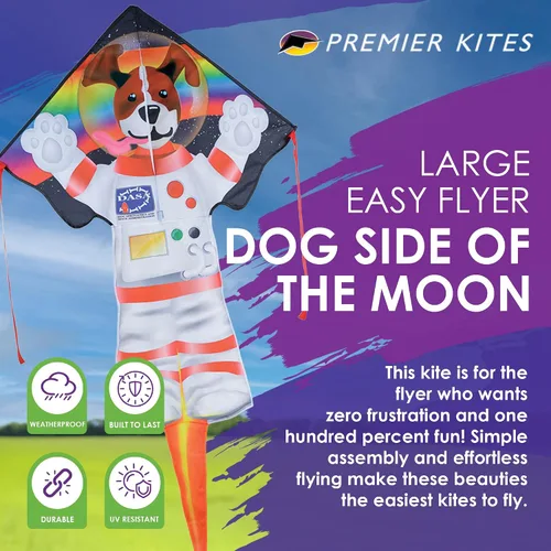 Vista 2 de Premier Kites Large Easy Flyer Space Adventures Kite Complete Set – Easy to Fly Single Line Kite w/ 300 ft Flying Line Included, Durable Lightweight