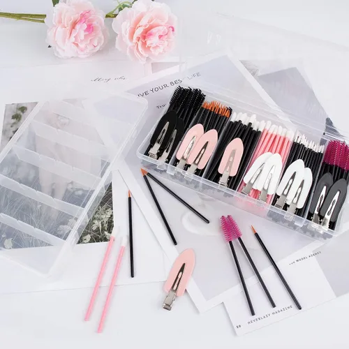 Vista 6 de Caja de almacenamiento de plástico visible transparente, caja de almacenamiento de herramientas cosméticas, herramientas de maquillaje, aparejos