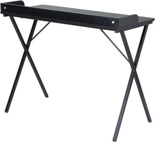 Vista 5 de FurnitureR Escritorio de oficina, mesa de escritura de estilo simple, escritorio de estudio para computadora con deflector, mesa de computadora