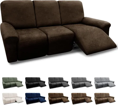 Vista 58 de Fundas para Sillón de 2 Piezas con Cojín en T, Fundas de Aspecto de Cuero para Sofá, Fundas para Sillas, Protector de Muebles Elástico, Funda