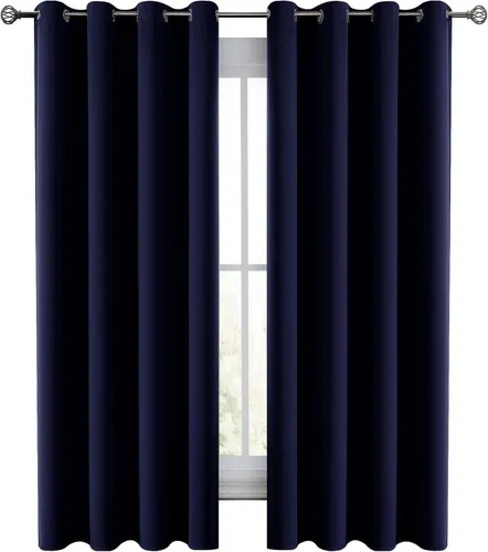 Vista 33 de LUX Décor - Juego de 2 paneles de cortinas opacas de alta calidad de 63 pulgadas de largo, cortinas de oscurecimiento de habitación con aislamiento