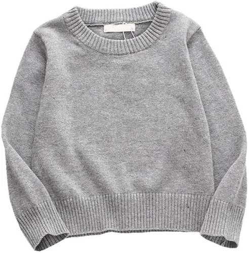 Vista 7 de LNICEAR Suéter de punto con cuello redondo para bebé, niña, niño, suéter de punto cálido, manga larga, ropa de otoño e invierno