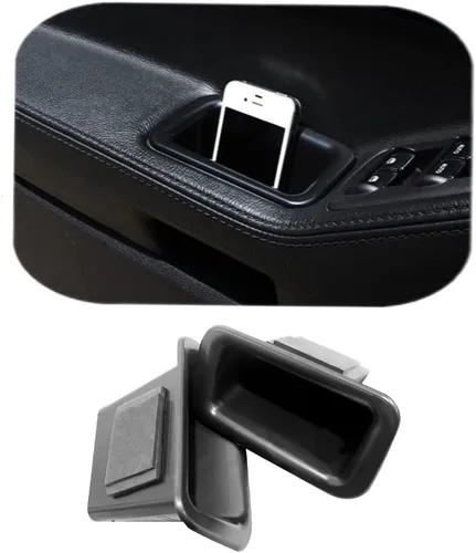 Vista 12 de Manija de bolsillo de almacenamiento lateral delantera, reposabrazos, contenedor de teléfono negro para Mercedes Benz Clase E E350 E400 E500 E63 AMG