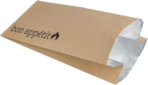 Vista 11 de Restaurantware Bag Tek - Bolsas de papel de aluminio de 6.5 x 4.1 pulgadas, 100 envoltorios para perros calientes de medio galón, papel de estraza